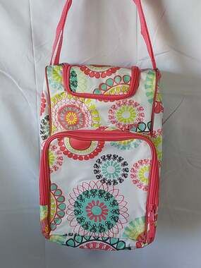 Thirty-One Pack & Pour Insulated Picnic Bag Thermal Set Citrus Medallion